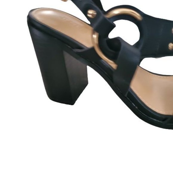 JustFab Women's KAIA Strappy Block Heeled Sandals Black Size 8 NWOT - Picture 14 of 16
